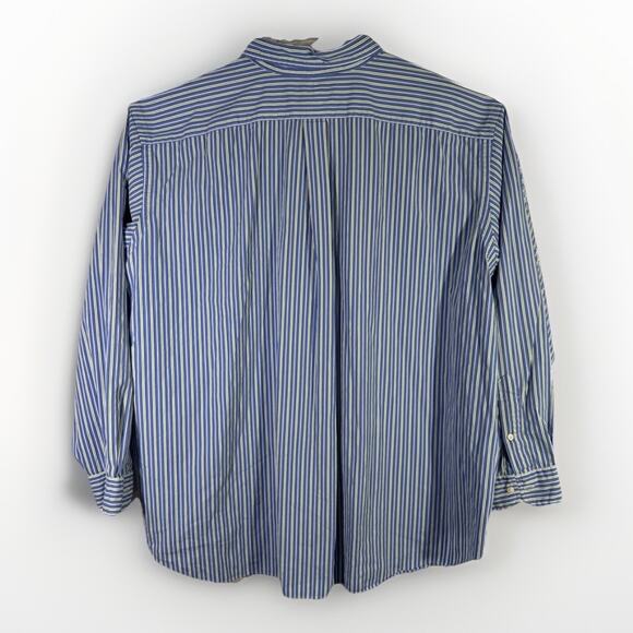 Ralph Lauren Classic Fit 3XB Button Down Shirt Men's Blue Striped Green Pony - Picture 2 of 6